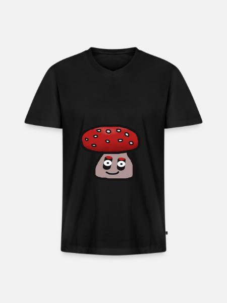 svampe, paddestol, skovboer, giftig, venlig - Premium økologisk T-shirt med V-hals til mænd - sort