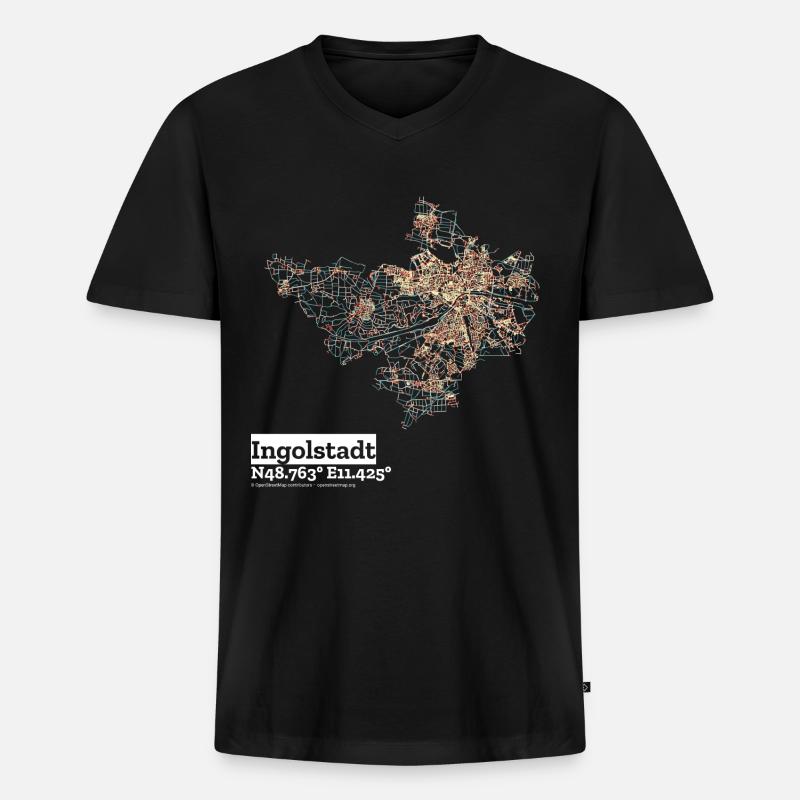 Ingolstadt Basic Pastels - Men's Premium Organic T-shirt with V-neck - black