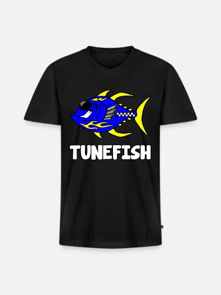 Tunefish - Männer Premium Bio T-Shirt mit V-Ausschnitt - Schwarz