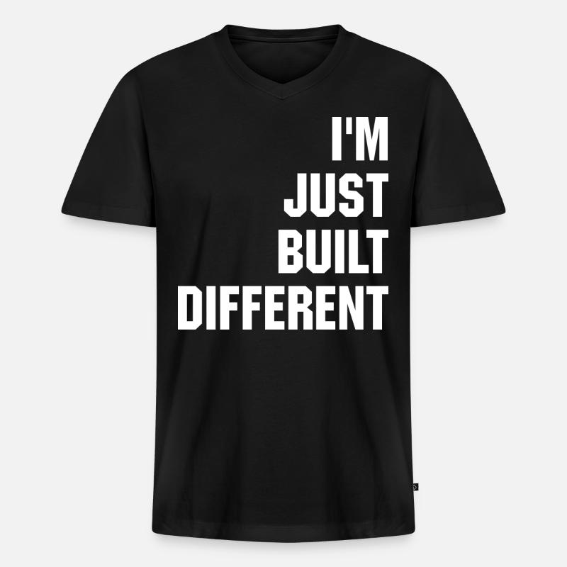 I m Just Built Different - Männer Premium Bio T-Shirt mit V-Ausschnitt - Schwarz