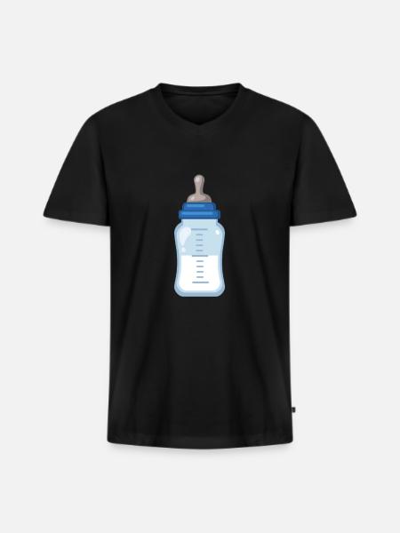 Milchflasche - Männer Premium Bio T-Shirt mit V-Ausschnitt - Schwarz
