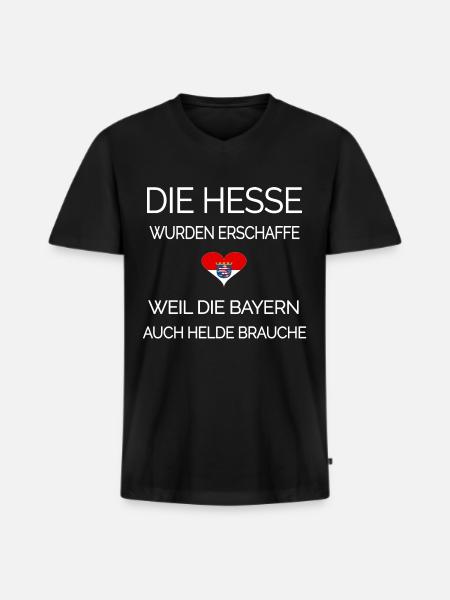 Hessen - Männer Premium Bio T-Shirt mit V-Ausschnitt - Schwarz