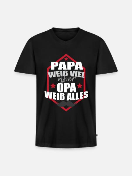 Funny daddy grandpa gift - Men's Premium Organic T-shirt with V-neck - black