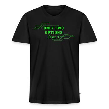Informatik - Männer Premium Bio T-Shirt mit V-Ausschnitt - Schwarz - Vorne - Nico (187cm)