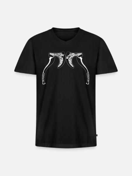 Wikinger Runen Axt Krieger - Männer Premium Bio T-Shirt mit V-Ausschnitt - Schwarz