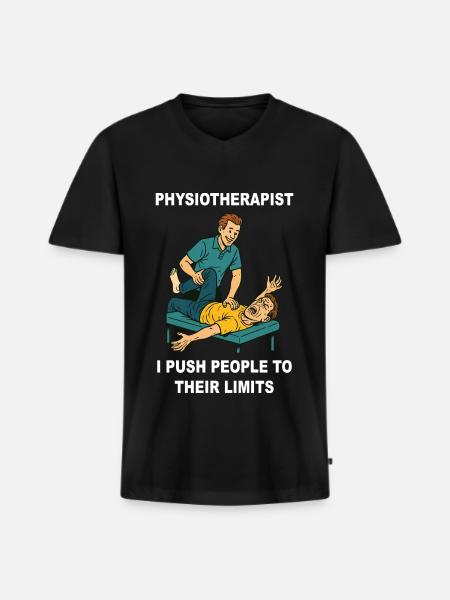 Physiotherapy Funny Physiotherapist Saying - Men's Premium Organic T-shirt with V-neck - black