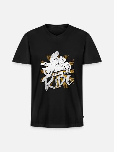 Motorcycle - Men's Premium Organic T-shirt with V-neck - black