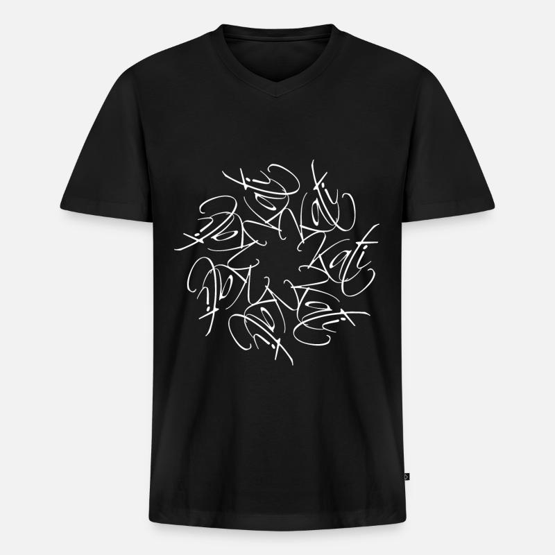 Kati Name Namensmandala - Männer Premium Bio T-Shirt mit V-Ausschnitt - Schwarz