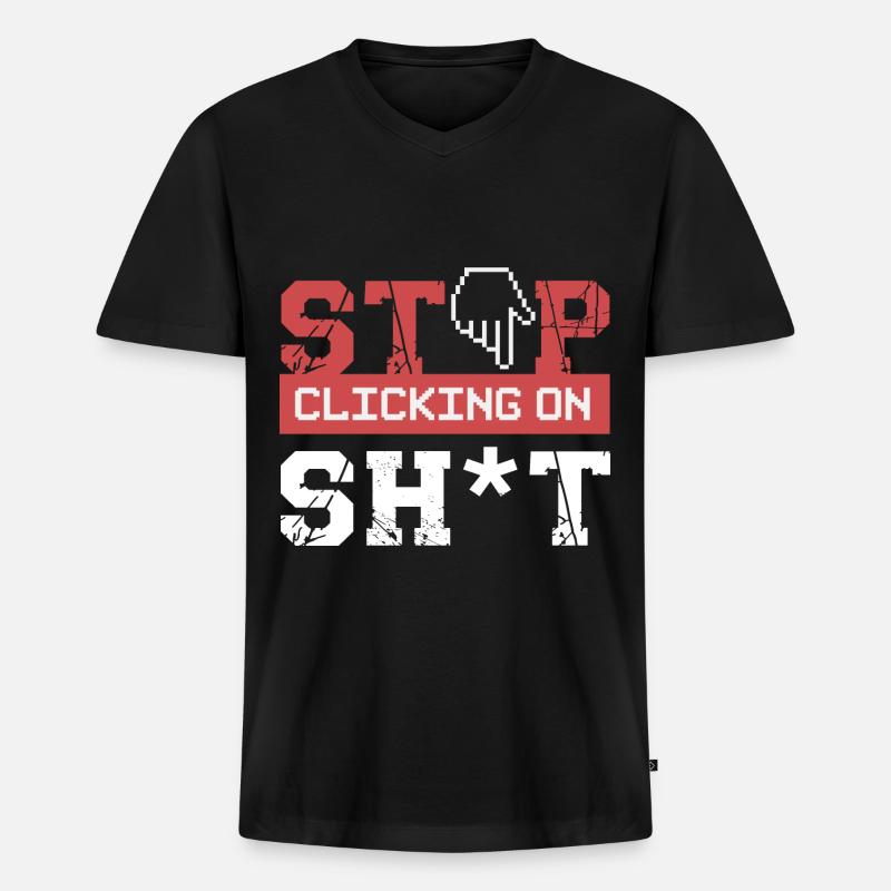 Cybersecurity Hacker Programming Idée cadeau - T-shirt encolure en V Premium bio Homme - noir