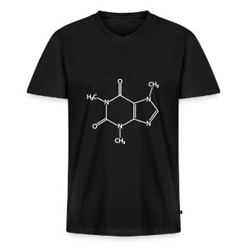Caffeine Coffee Chemical Formula Coffee Lover - Men's Premium Organic T-shirt with V-neck - black - Front - Nico (187cm)