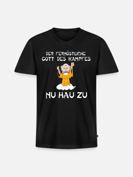 Nu hau zu - Männer Premium Bio T-Shirt mit V-Ausschnitt - Schwarz