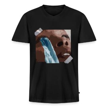 Ästhetisches Girl Surrealismus Egirl Wasserfall - Männer Premium Bio T-Shirt mit V-Ausschnitt - Schwarz - Vorne - Nico (187cm)