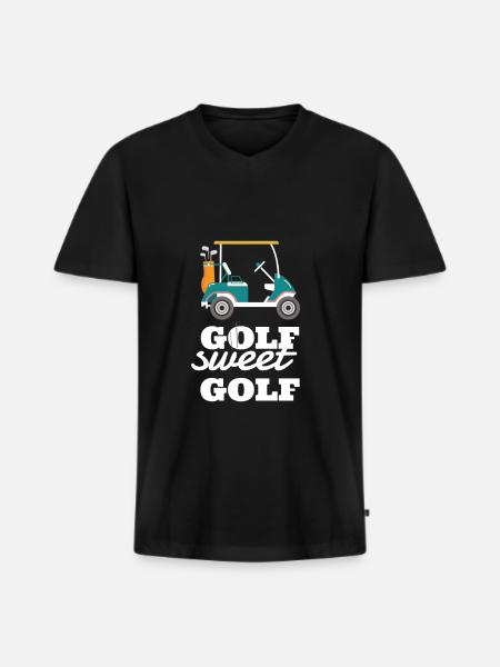 Golf Sweet Golf - Men's Premium Organic T-shirt with V-neck - black