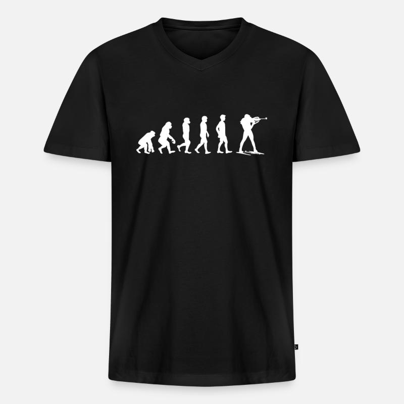 Évolution du biathlon - T-shirt encolure en V Premium bio Homme - noir