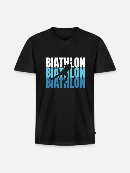 Biathlon biathlete - Men's Premium Organic T-shirt with V-neck - black