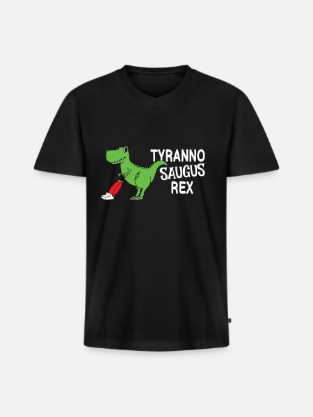 Tyranno Saugus Rex - Men's Premium Organic T-shirt with V-neck - black