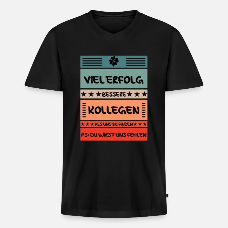 Abschiedsgeschenk Arbeitskollege - Männer Premium Bio T-Shirt mit V-Ausschnitt - Schwarz