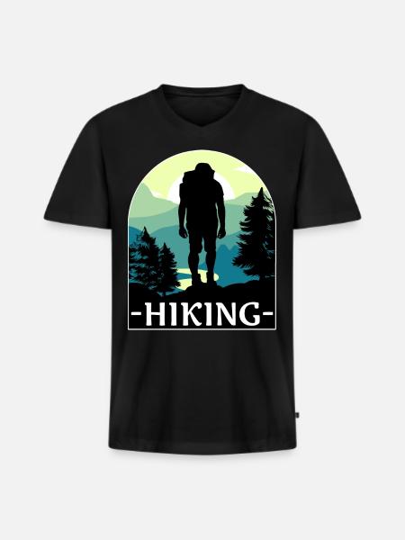 Hikers design hiking - Men's Premium Organic T-shirt with V-neck - black