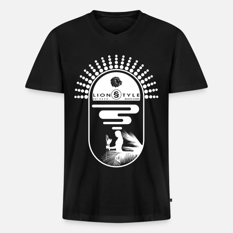 Surferin - Männer Premium Bio T-Shirt mit V-Ausschnitt - Schwarz