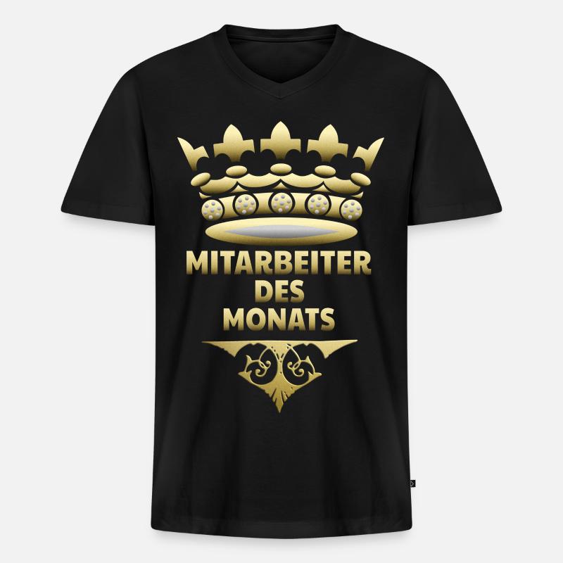 Mitarbeiter des Monats - Männer Premium Bio T-Shirt mit V-Ausschnitt - Schwarz