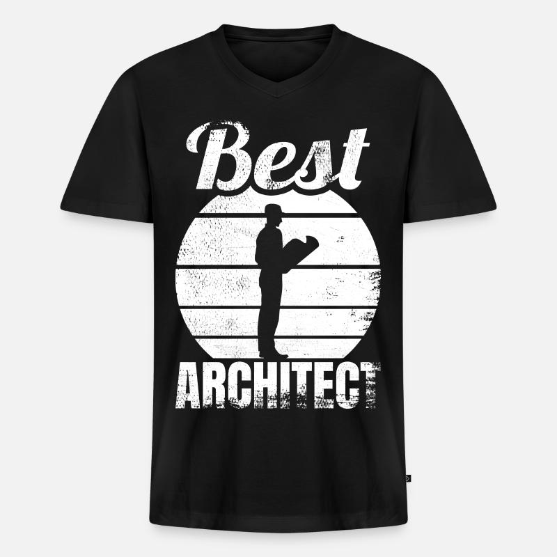 Bester Architekt - Männer Premium Bio T-Shirt mit V-Ausschnitt - Schwarz