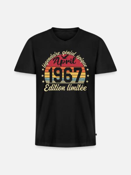 1967 April Birthday April 1967 - Men's Premium Organic T-shirt with V-neck - black