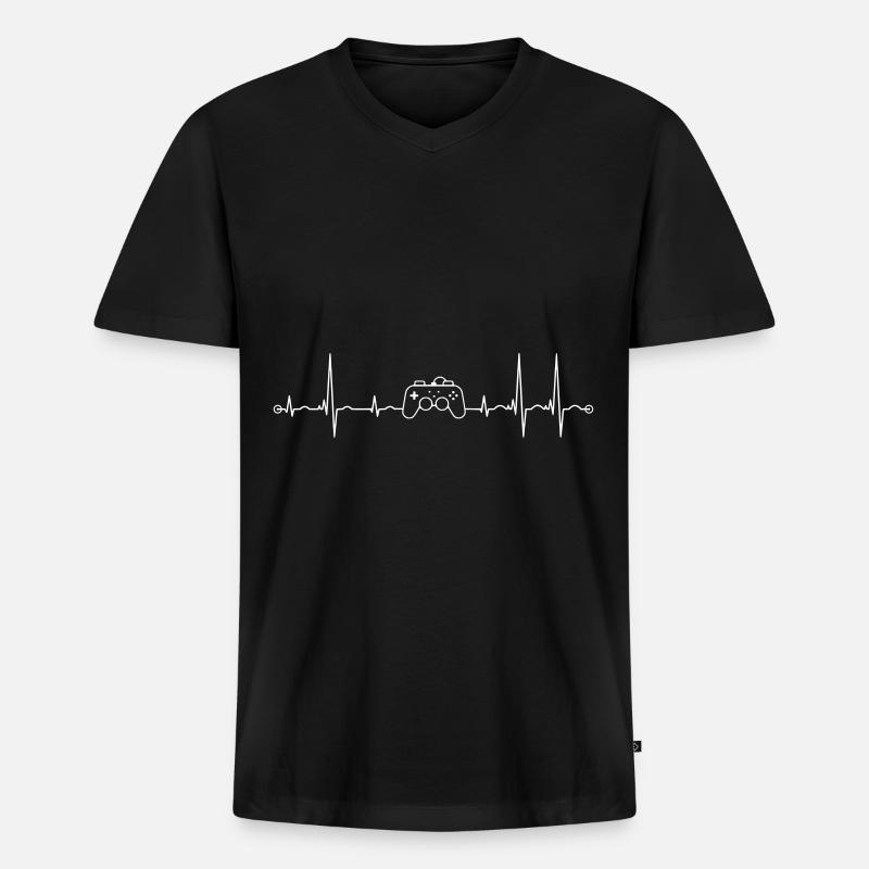Controller EKG - Männer Premium Bio T-Shirt mit V-Ausschnitt - Schwarz