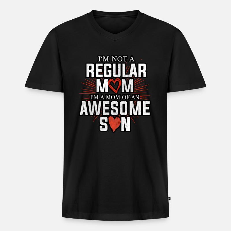 Mutter und Sohn - Männer Premium Bio T-Shirt mit V-Ausschnitt - Schwarz