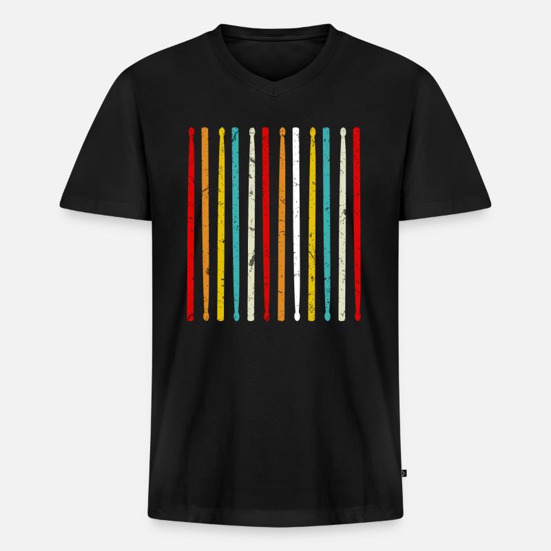 Drumsticks - Männer Premium Bio T-Shirt mit V-Ausschnitt - Schwarz