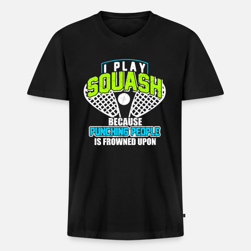 Squash - Männer Premium Bio T-Shirt mit V-Ausschnitt - Schwarz