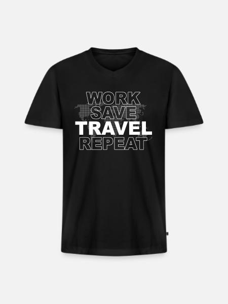 Reisender Reisen - Männer Premium Bio T-Shirt mit V-Ausschnitt - Schwarz