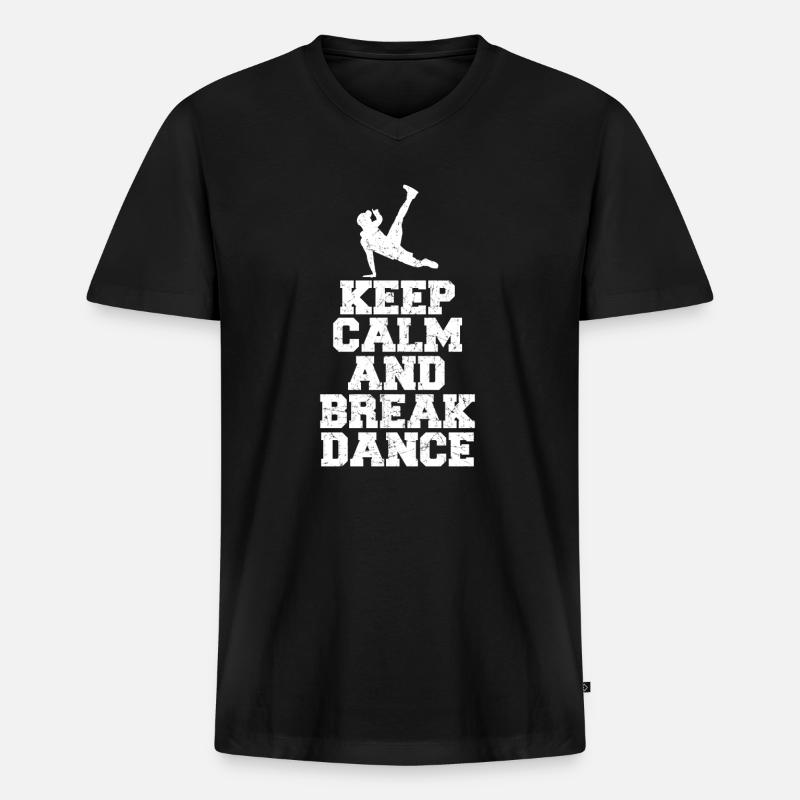 Bboy Breakdance Breakdancing Tänzer - Männer Premium Bio T-Shirt mit V-Ausschnitt - Schwarz