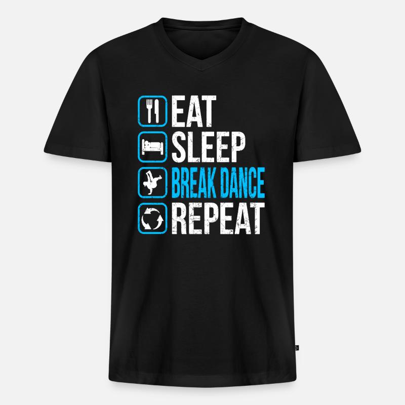 BBoy - Männer Premium Bio T-Shirt mit V-Ausschnitt - Schwarz