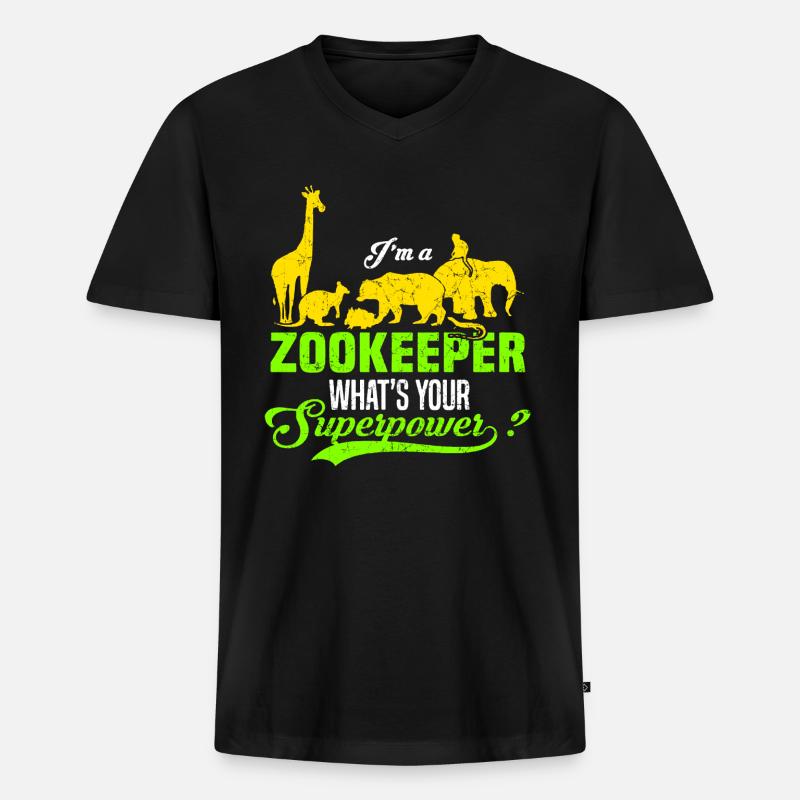 Tierpfleger - Männer Premium Bio T-Shirt mit V-Ausschnitt - Schwarz