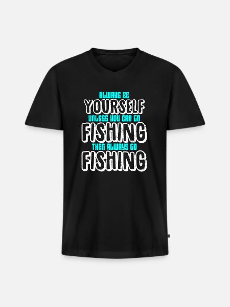 Fischer Fischen Angeln Turniere - Männer Premium Bio T-Shirt mit V-Ausschnitt - Schwarz