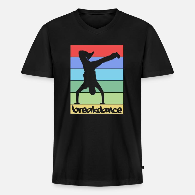 Breakdance Breakdancing - Männer Premium Bio T-Shirt mit V-Ausschnitt - Schwarz