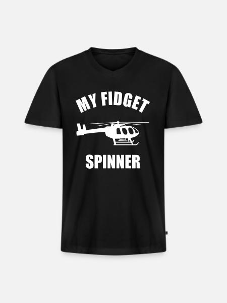 Helikopter Pilot Lustige - Männer Premium Bio T-Shirt mit V-Ausschnitt - Schwarz