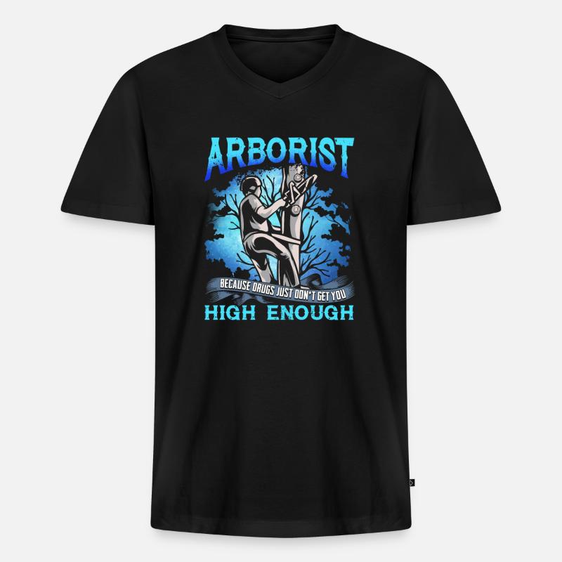 Baumpfleger - Männer Premium Bio T-Shirt mit V-Ausschnitt - Schwarz