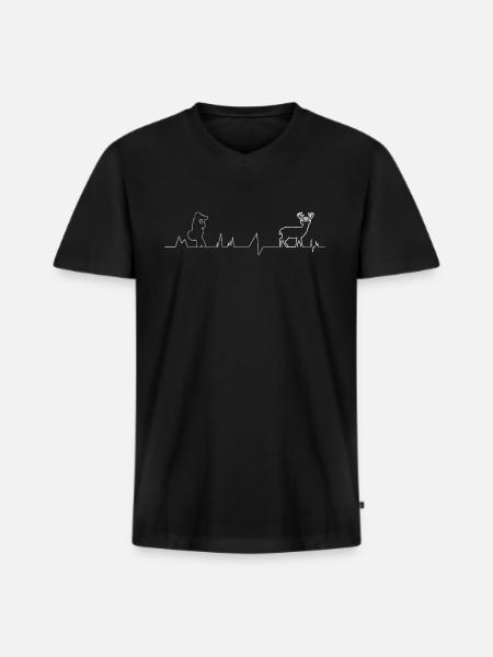 Photographer ECG Deer Photograph - Men's Premium Organic T-shirt with V-neck - black