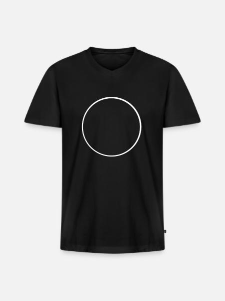 White circle frame - Men's Premium Organic T-shirt with V-neck - black