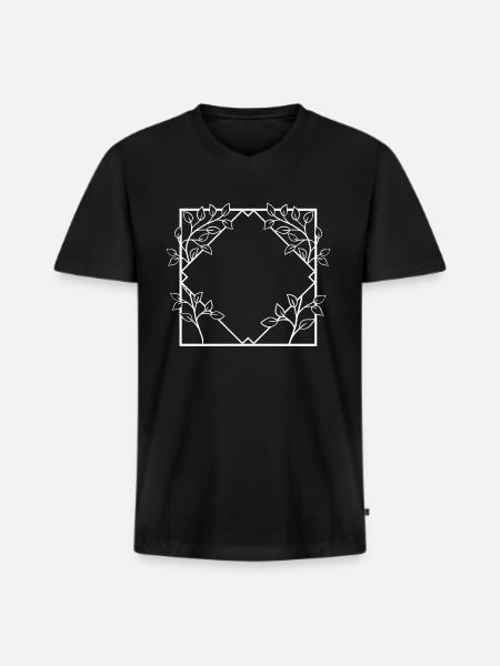 White Square Frame Ornaments - Men's Premium Organic T-shirt with V-neck - black