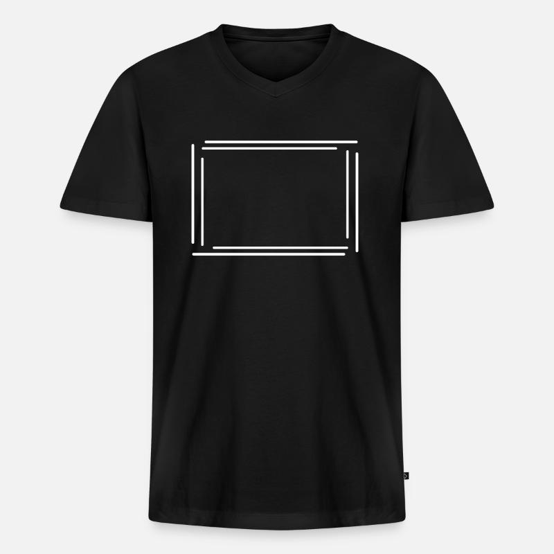 Rectangular frame with white lines - Men's Premium Organic T-shirt with V-neck - black