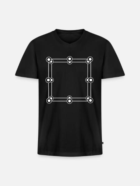 Futuristic frame with circles points - Men's Premium Organic T-shirt with V-neck - black