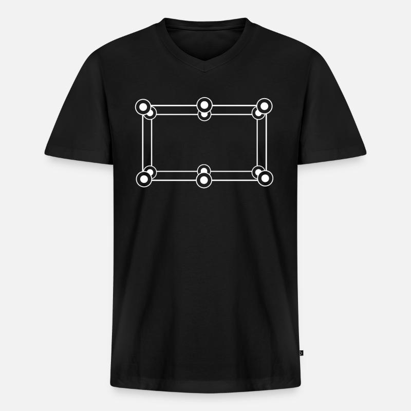 Futuristic frame with circles points - Men's Premium Organic T-shirt with V-neck - black