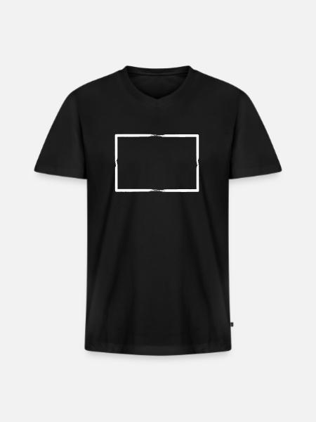 White brush strokes Rectangular frame - Men's Premium Organic T-shirt with V-neck - black