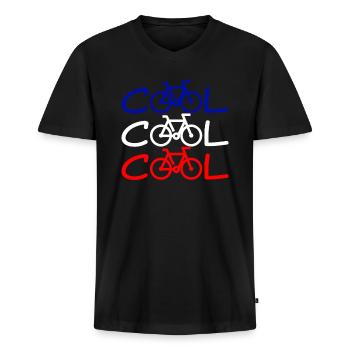 Fahrrad Fahrrad coole Fahrrad Humor Frankreich. Fahrrad, Sportlichkeit - Männer Premium Bio T-Shirt mit V-Ausschnitt - Schwarz - Vorne - Nico (187cm)