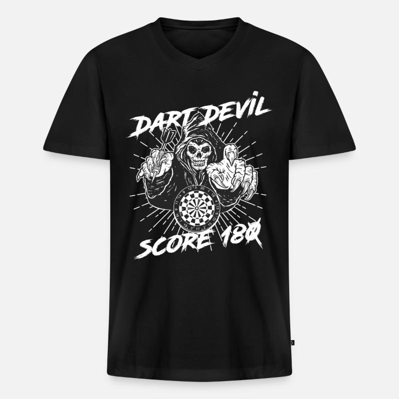 Dart - Männer Premium Bio T-Shirt mit V-Ausschnitt - Schwarz