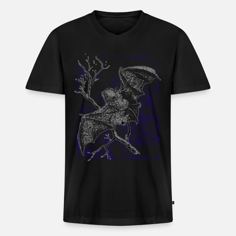 Fledermaus Vampir - Männer Premium Bio T-Shirt mit V-Ausschnitt - Schwarz
