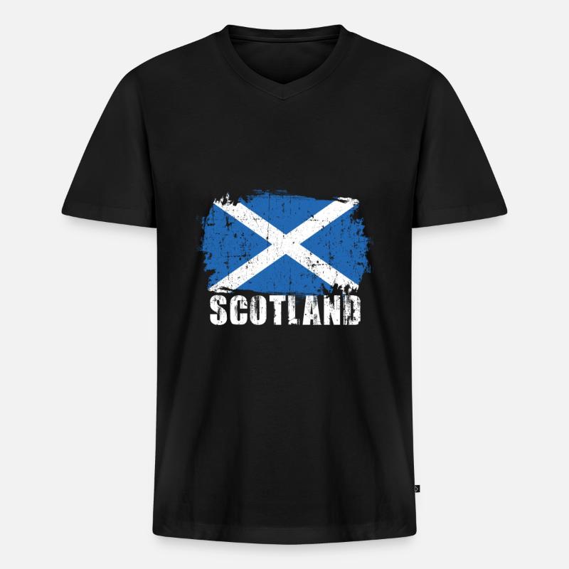 Schottland - Männer Premium Bio T-Shirt mit V-Ausschnitt - Schwarz
