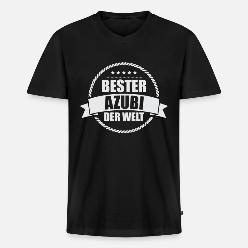 Bester Azubi der Welt - Männer Premium Bio T-Shirt mit V-Ausschnitt - Schwarz